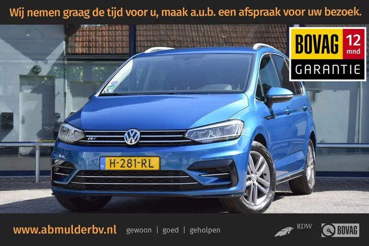 Volkswagen Touran 1.5 TSI 150PK Highline Business R-Line 7P | 7-Persoons DSG Automaat | Org. NL (Uniek!) | BOVAG Garantie | R-Line | Adaptive Cruise Control | Stoelverwarming | Camera | Elektrisch bedienbare achterklep |