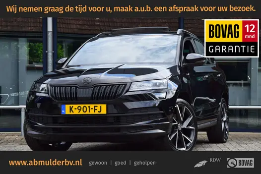Skoda Karoq 2.0 TSI 4x4 Sportline Business DSG Automaat | BOVAG Garantie | Unieke Auto! | Trekhaak | Panoramadak | Camera | Adaptive Cruise Control | 19'' Velgen | Stoelverwarming | Canton |
