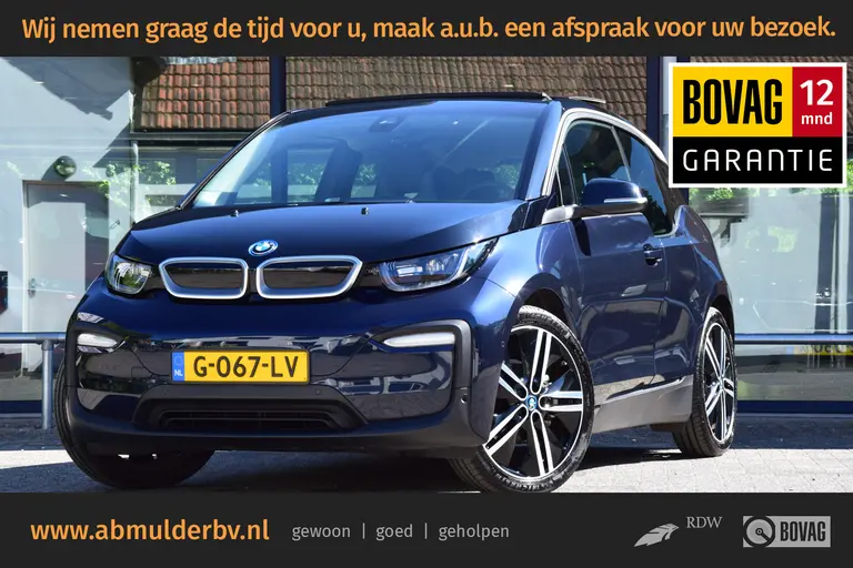 BMW i3 Executive Edition 120Ah 42 kWh | Org. NL | BOVAG Garantie | Warmtepomp | Panoramadak | Stoelverwarming | Adaptive Cruise Control | Achteruitrijcamera | Navigatie | Full LED | 20'' Velgen | afbeelding 1