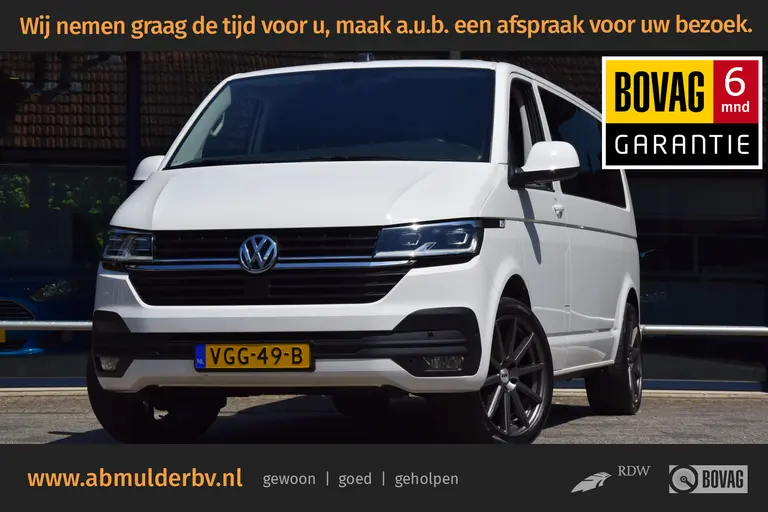 Volkswagen Transporter 2.0 TDI L2H1 Highline DSG Automaat 3-zits (3 persoons) | Org. NL | BPM Vrij | Trekhaak | LED | Adaptive Cruise Control | PDC V+A incl. Camera | Voorruit verwarming | DAB+ | Lichtmetalen velgen 17" | afbeelding 1