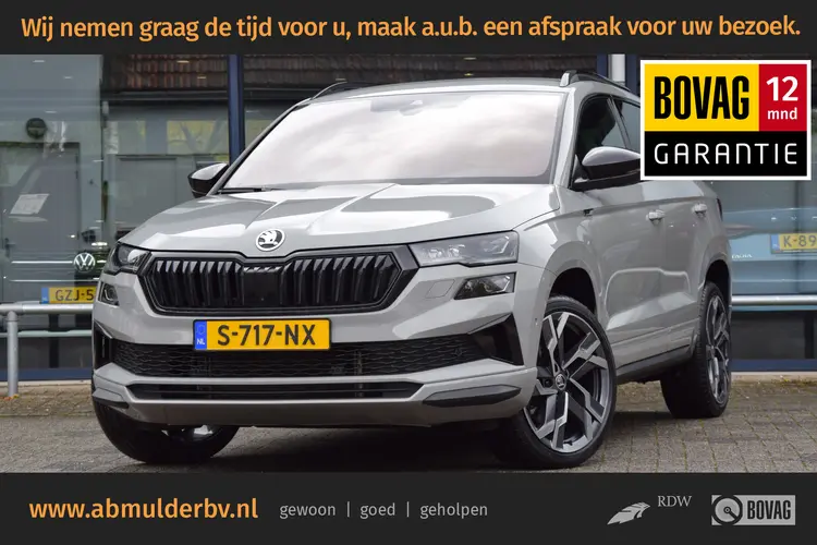 Skoda Karoq 1.5 TSI 150PK ACT Sportline Business DSG Automaat | Org. NL | BOVAG Garantie | Trekhaak | 19'' Velgen | 360 Camera | Adaptive Cruise Control | El. Kofferklep | Stoelverwarming |